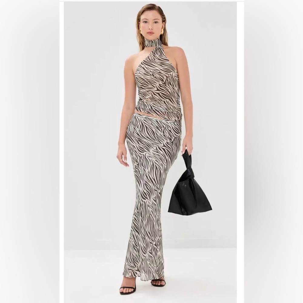 Lioness -Endless Maxi Skirt & Lux TieTop - Zebra - Size S - Picture 2 of 8